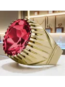 Anneau Rubis Or jaune 14 carats Vintage vrc048y